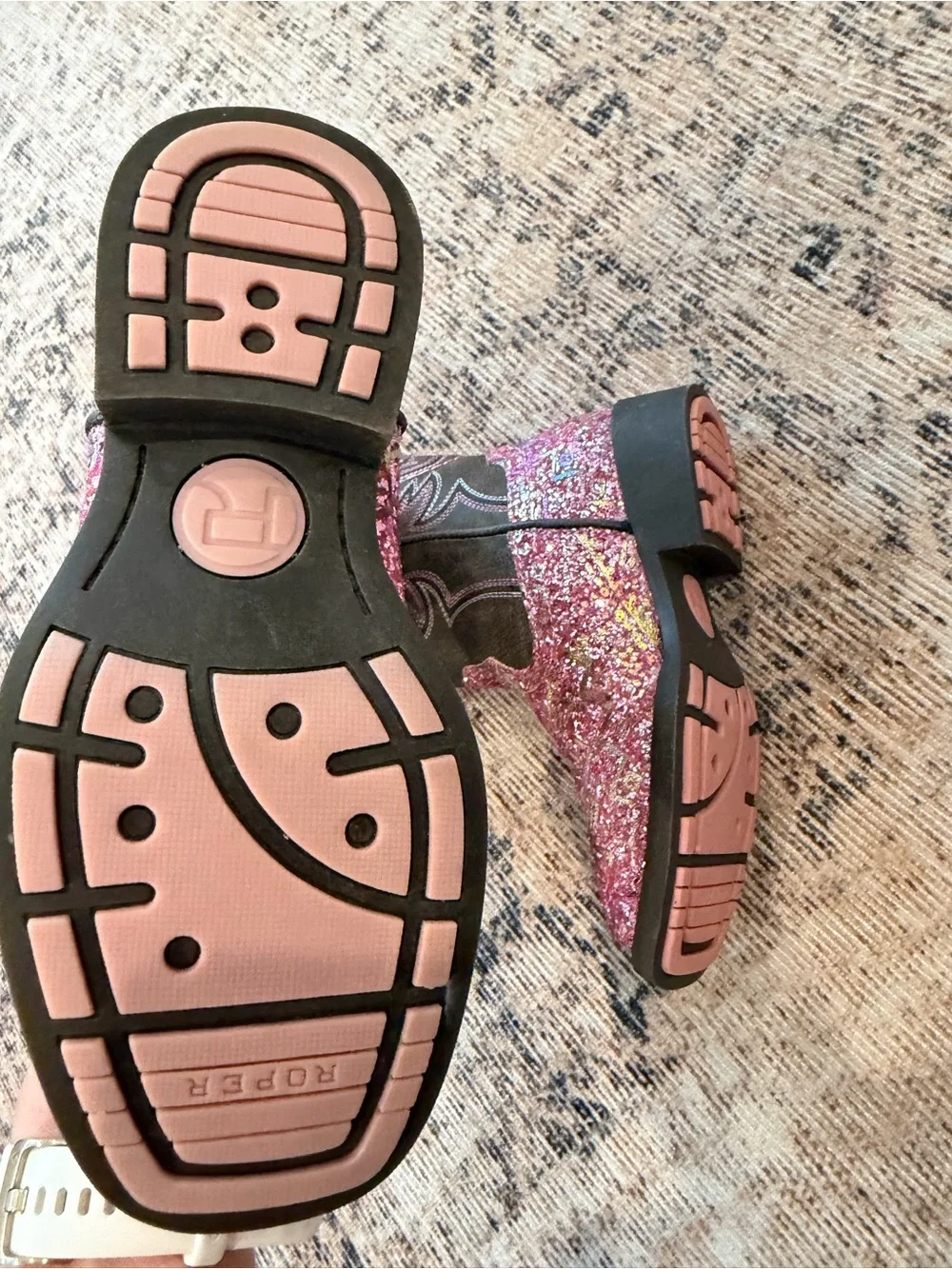 Roper Girls Pink Glitter Cowgirl Boots Size 10 – NWT